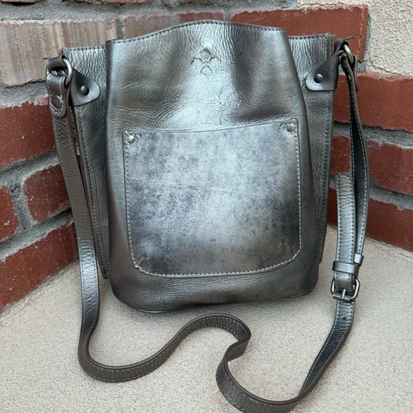 PATRICIA NASH Lavello Bucket Crossbody Gunmetal Sling Bag with Cejon Scarf - Picture 3 of 16